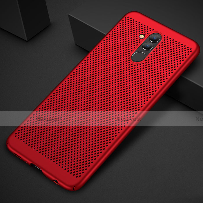 Mesh Hole Hard Rigid Snap On Case Cover for Huawei Mate 20 Lite Red