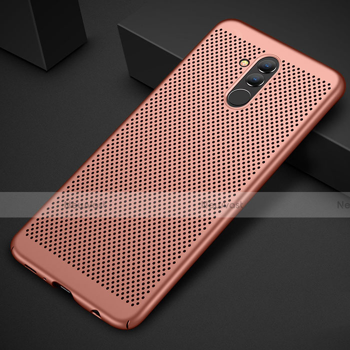Mesh Hole Hard Rigid Snap On Case Cover for Huawei Mate 20 Lite Rose Gold