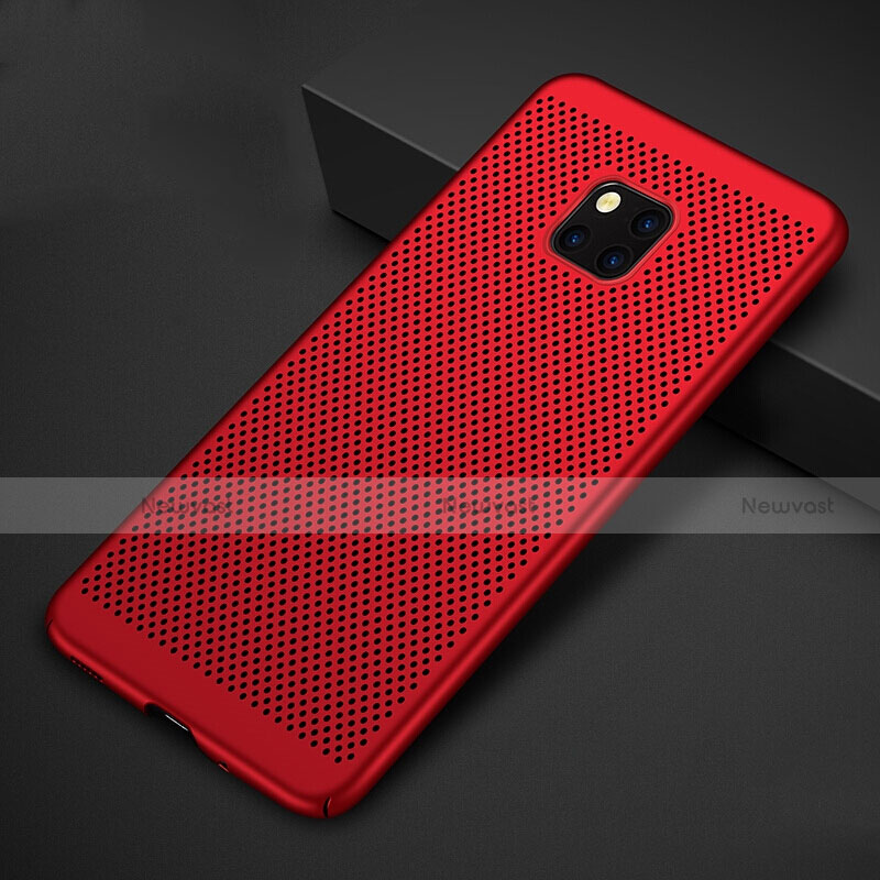 Mesh Hole Hard Rigid Snap On Case Cover for Huawei Mate 20 Pro Red