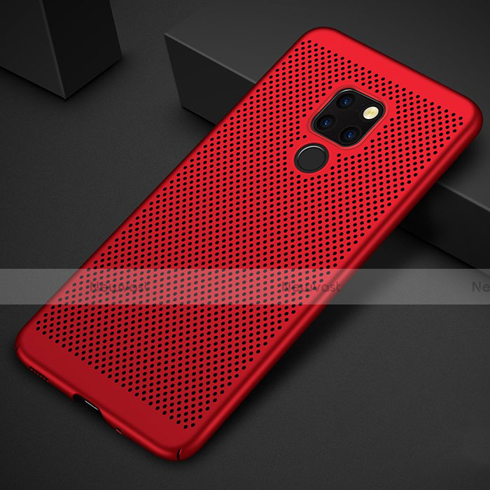 Mesh Hole Hard Rigid Snap On Case Cover for Huawei Mate 20 Red