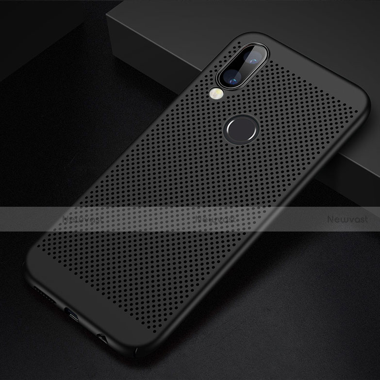 Mesh Hole Hard Rigid Snap On Case Cover for Huawei P20 Lite Black