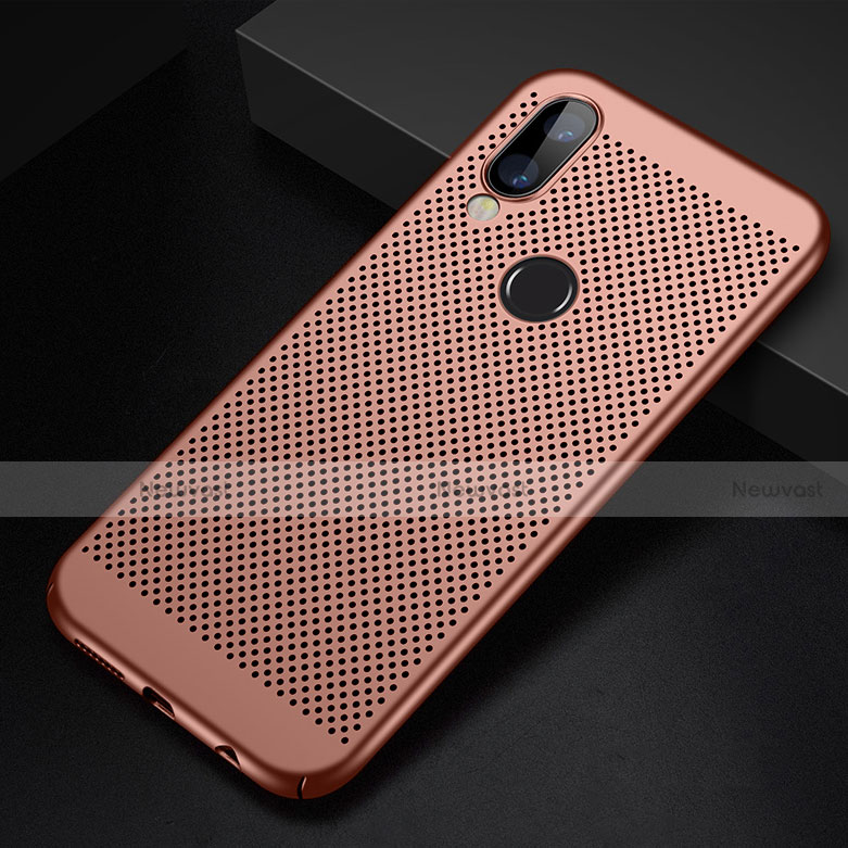 Mesh Hole Hard Rigid Snap On Case Cover for Huawei P20 Lite Rose Gold