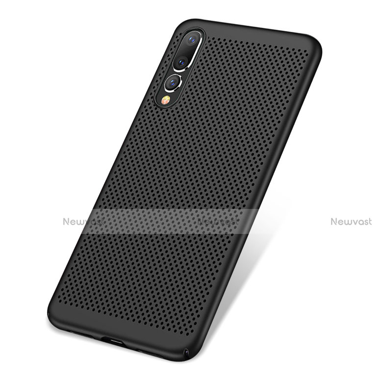 Mesh Hole Hard Rigid Snap On Case Cover for Huawei P20 Pro Black