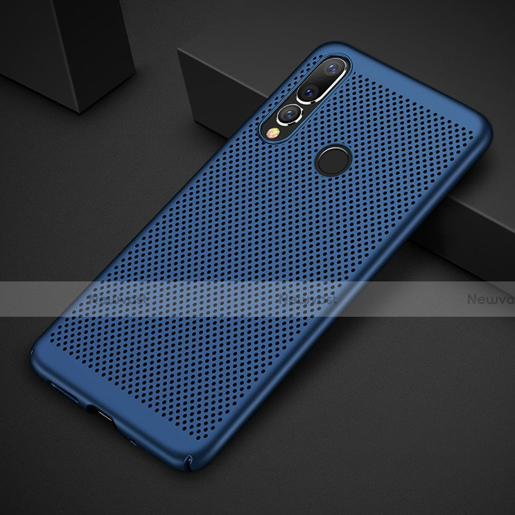 Mesh Hole Hard Rigid Snap On Case Cover for Huawei P30 Lite XL Blue