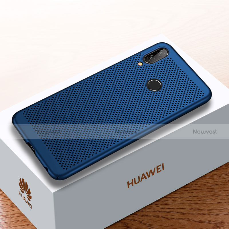 Mesh Hole Hard Rigid Snap On Case Cover for Huawei Y9 (2019) Blue