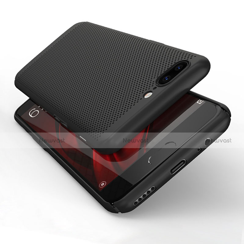 Mesh Hole Hard Rigid Snap On Case Cover for OnePlus 5 Black