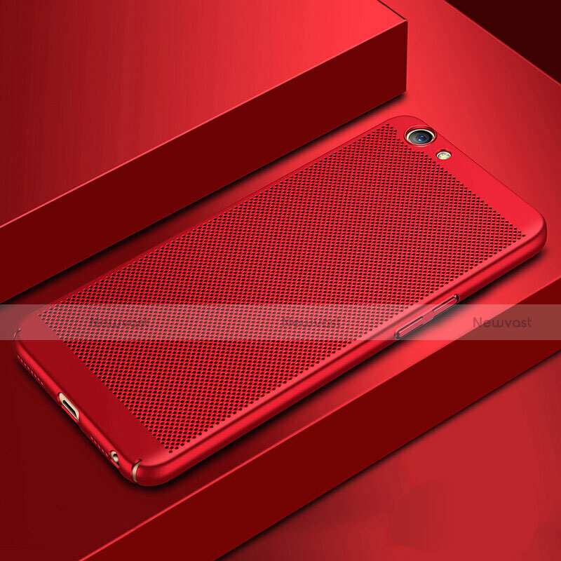 Mesh Hole Hard Rigid Snap On Case Cover for Oppo A3 Red