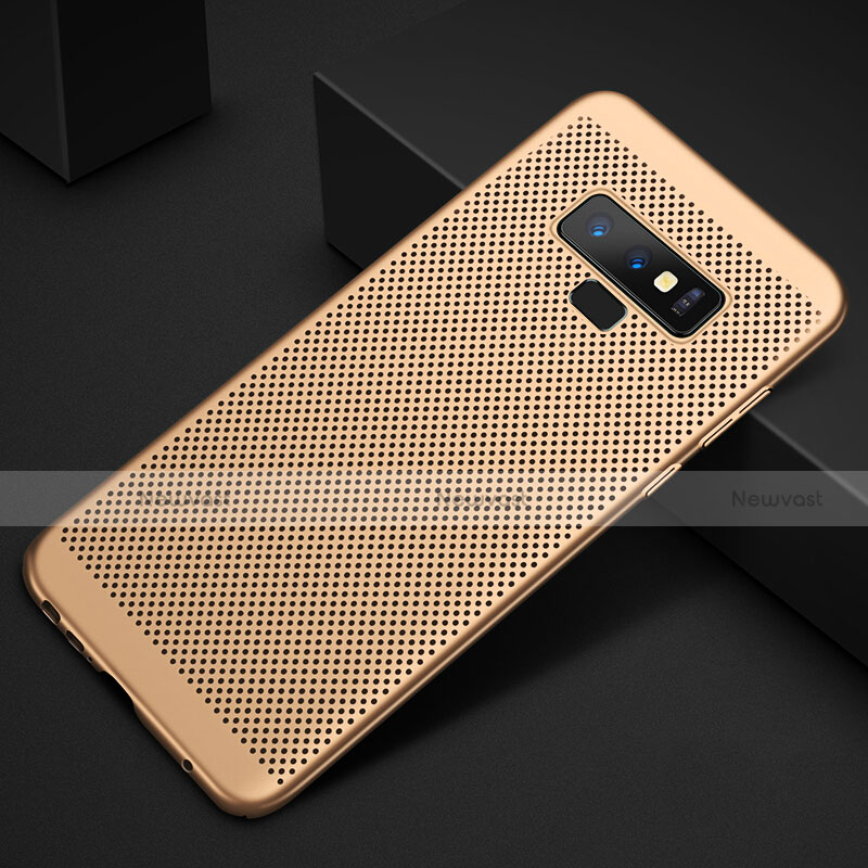 Mesh Hole Hard Rigid Snap On Case Cover for Samsung Galaxy Note 9 Gold