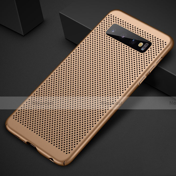 Mesh Hole Hard Rigid Snap On Case Cover for Samsung Galaxy S10 5G Gold