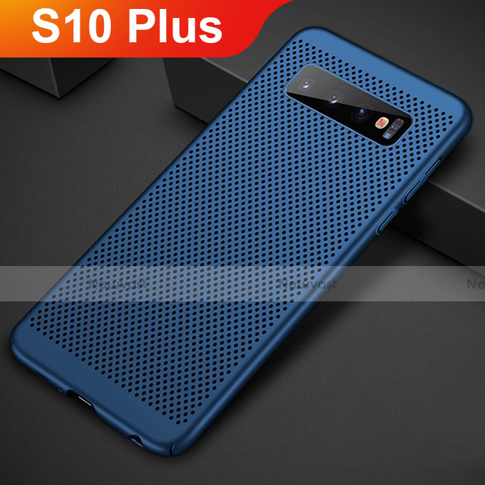Mesh Hole Hard Rigid Snap On Case Cover for Samsung Galaxy S10 Plus Blue