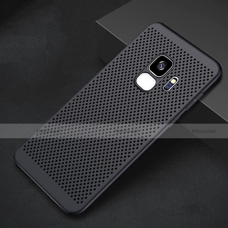 Mesh Hole Hard Rigid Snap On Case Cover for Samsung Galaxy S9 Black