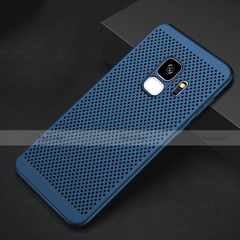 Mesh Hole Hard Rigid Snap On Case Cover for Samsung Galaxy S9 Blue