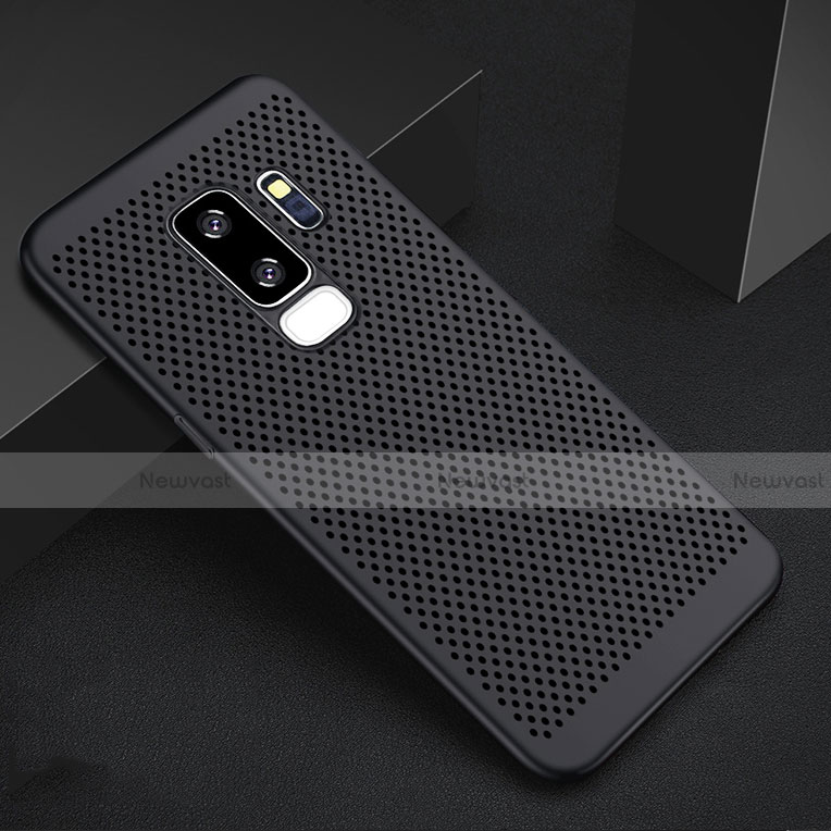 Mesh Hole Hard Rigid Snap On Case Cover for Samsung Galaxy S9 Plus Black