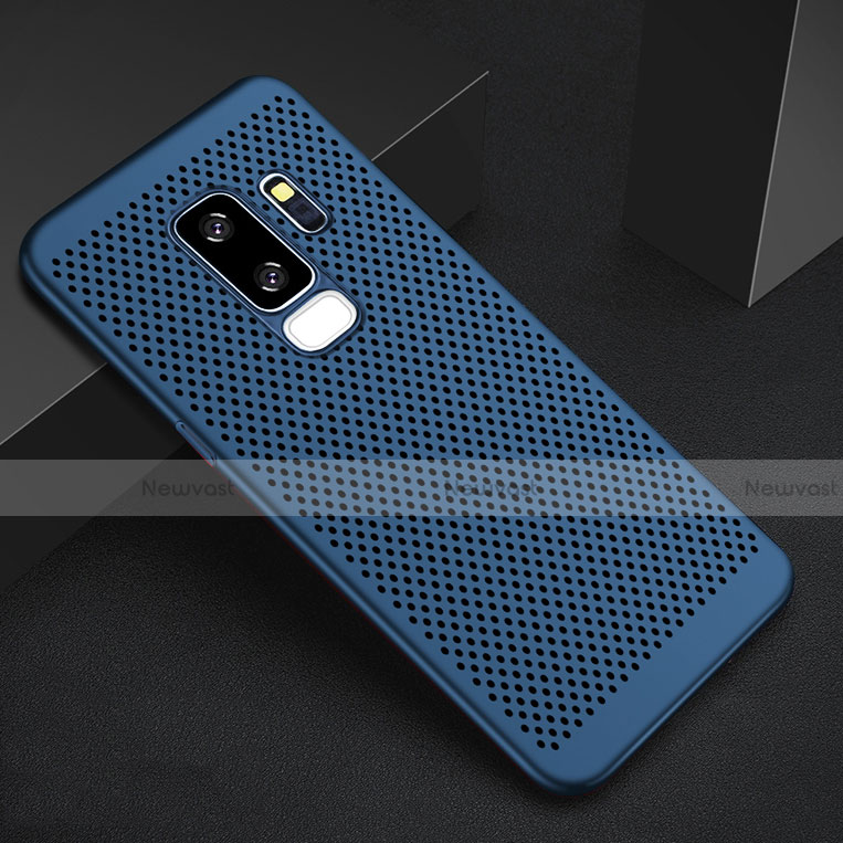 Mesh Hole Hard Rigid Snap On Case Cover for Samsung Galaxy S9 Plus Blue