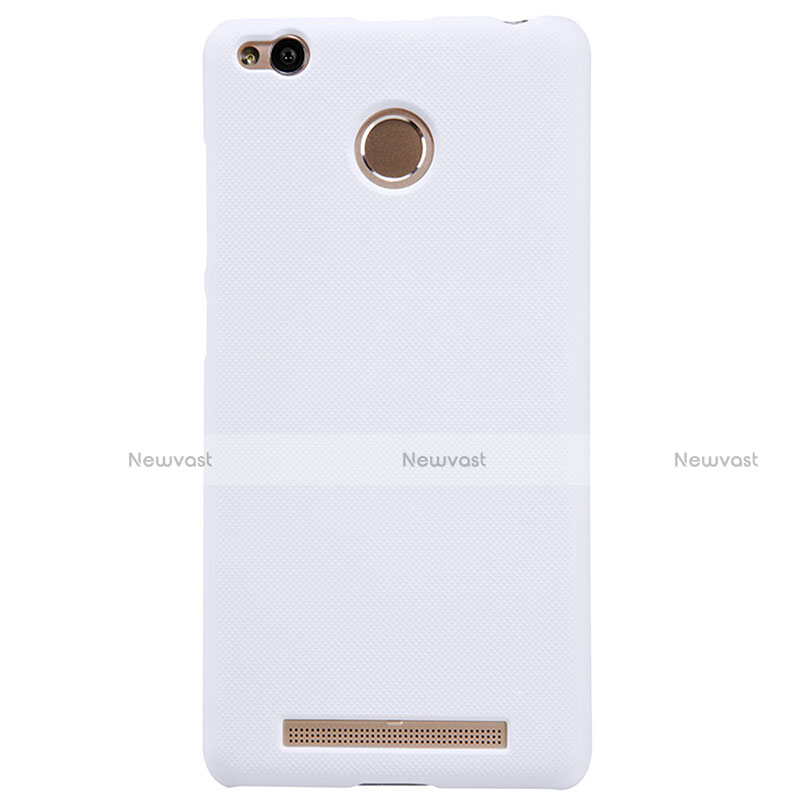 Mesh Hole Hard Rigid Snap On Case Cover for Xiaomi Redmi 3 Pro White