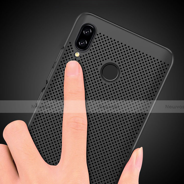 Mesh Hole Hard Rigid Snap On Case Cover for Xiaomi Redmi Note 7 Pro Black