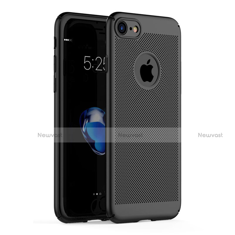 Mesh Hole Hard Rigid Snap On Case Cover G01 for Apple iPhone 8 Black