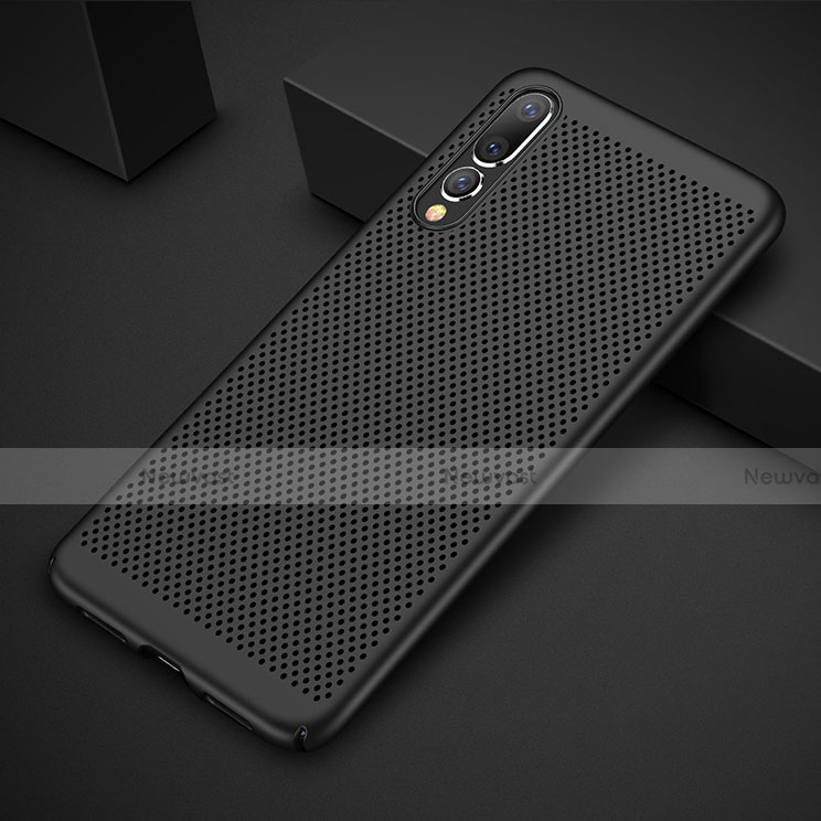 Mesh Hole Hard Rigid Snap On Case Cover M01 for Huawei P20 Pro Black