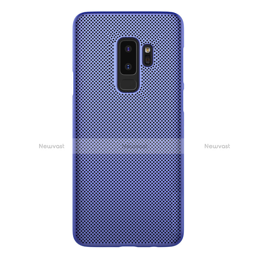 Mesh Hole Hard Rigid Snap On Case Cover R01 for Samsung Galaxy S9 Plus Blue