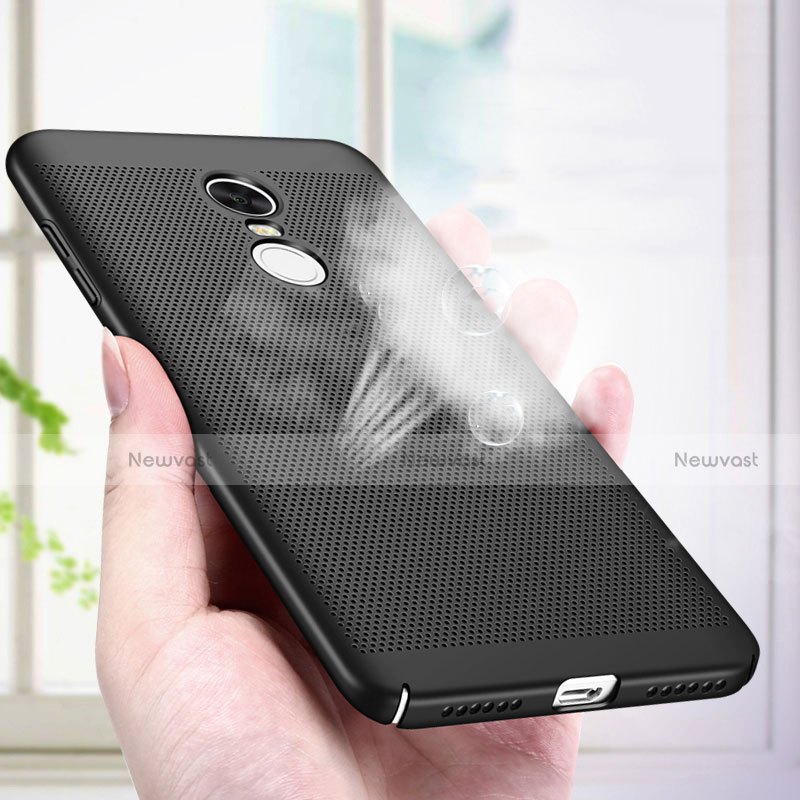 Mesh Hole Hard Rigid Snap On Case Cover R01 for Xiaomi Redmi Note 4 Black