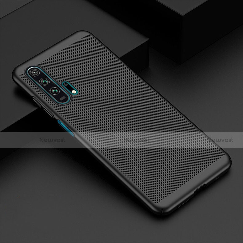 Mesh Hole Hard Rigid Snap On Case Cover W01 for Huawei Honor 20 Pro Black