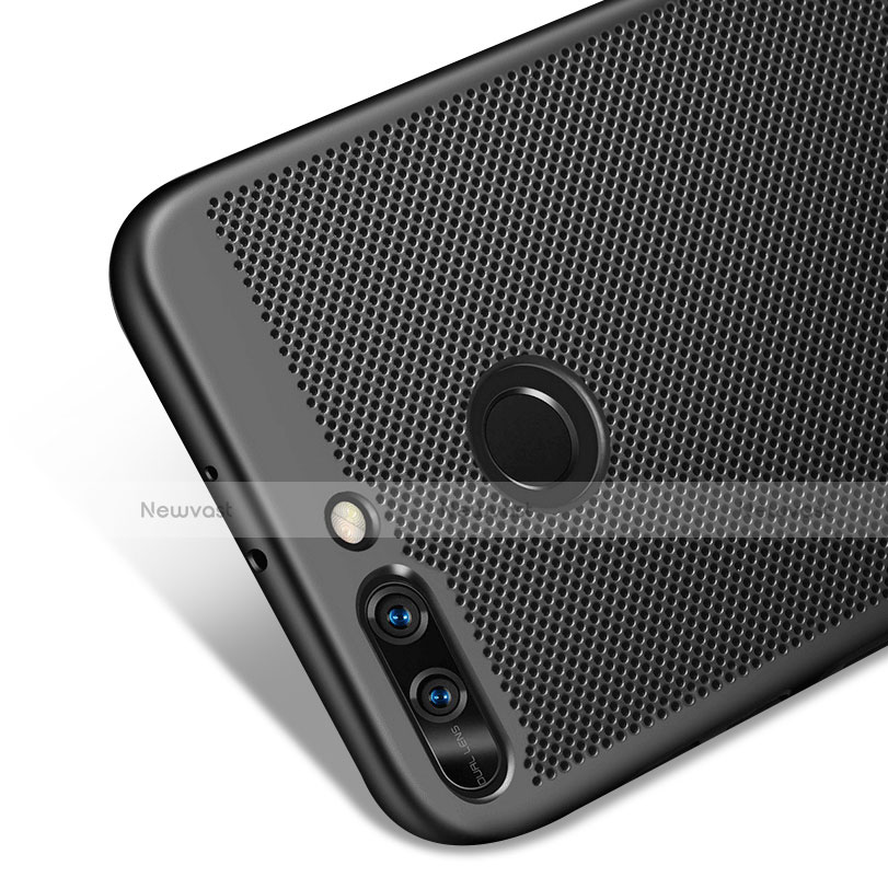 Mesh Hole Hard Rigid Snap On Case Cover W01 for Huawei Honor 8 Pro Black
