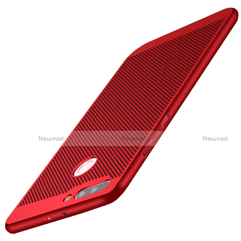 Mesh Hole Hard Rigid Snap On Case Cover W01 for Huawei Honor 8 Pro Red