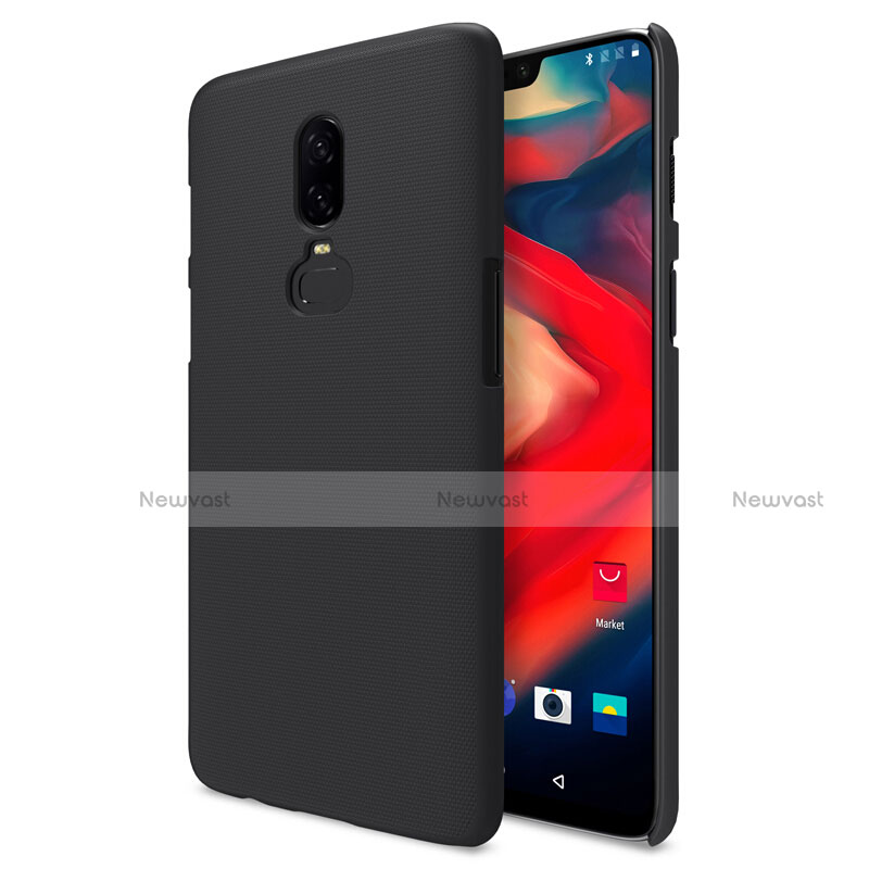 Mesh Hole Hard Rigid Snap On Case Cover W01 for OnePlus 6 Black