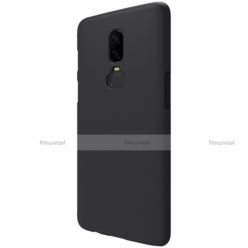 Mesh Hole Hard Rigid Snap On Case Cover W01 for OnePlus 6 Black