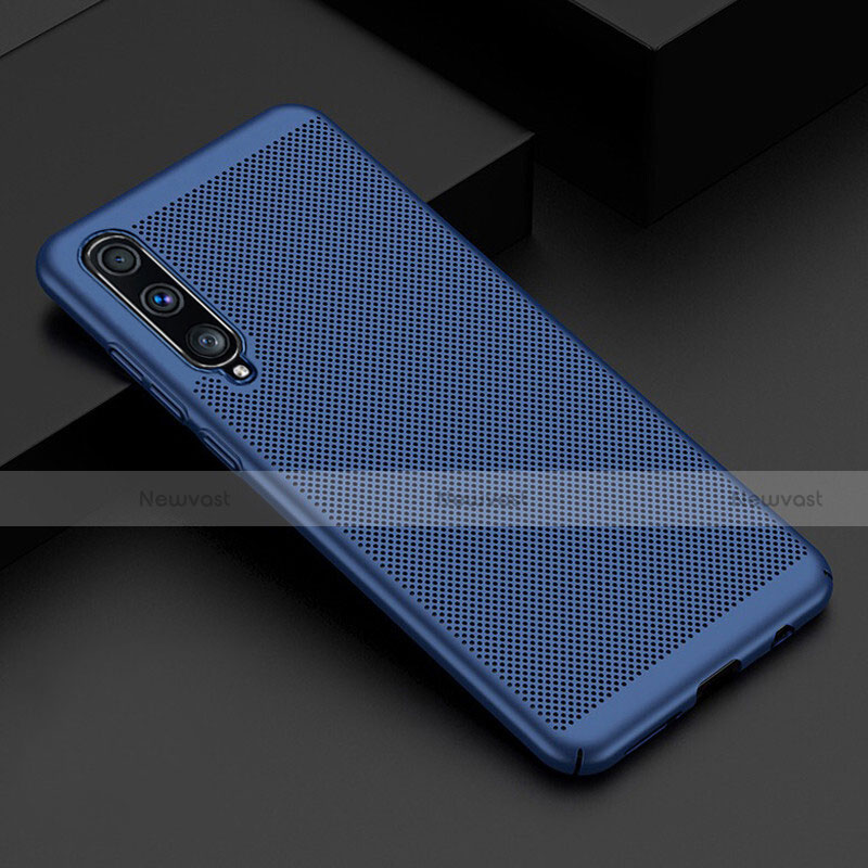 Mesh Hole Hard Rigid Snap On Case Cover W01 for Samsung Galaxy A90 5G Blue