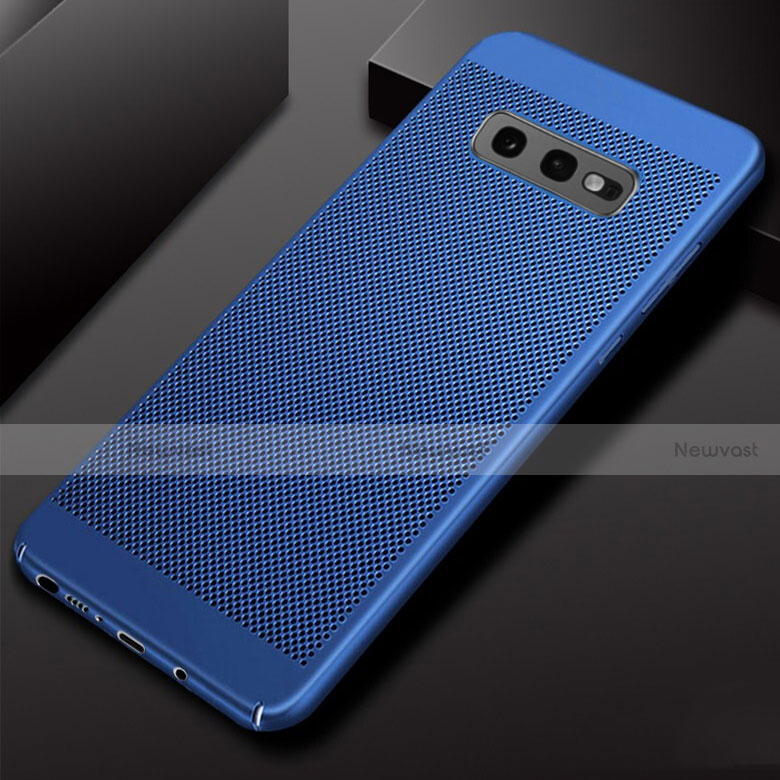 Mesh Hole Hard Rigid Snap On Case Cover W01 for Samsung Galaxy S10e Blue