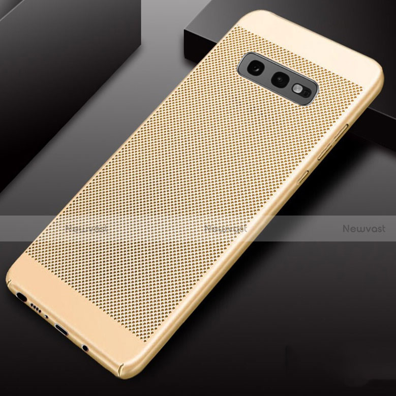 Mesh Hole Hard Rigid Snap On Case Cover W01 for Samsung Galaxy S10e Gold