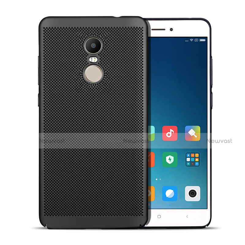 Mesh Hole Hard Rigid Snap On Case Cover W01 for Xiaomi Redmi Note 4 Standard Edition Black