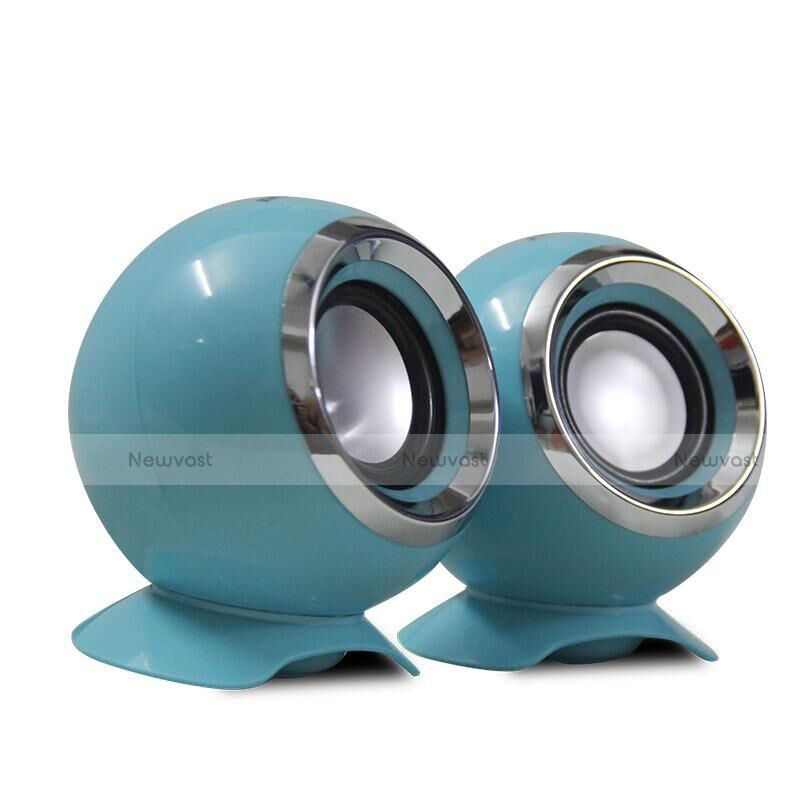 Mini Speaker Wired Portable Stereo Super Bass Loudspeaker Sky Blue