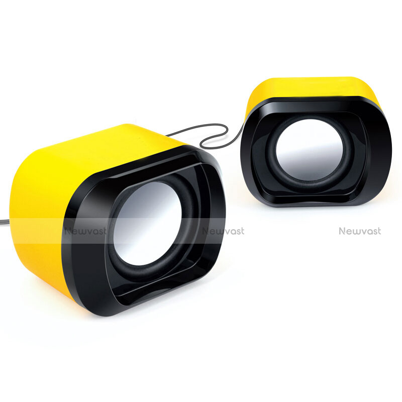 Mini Speaker Wired Portable Stereo Super Bass Loudspeaker Yellow