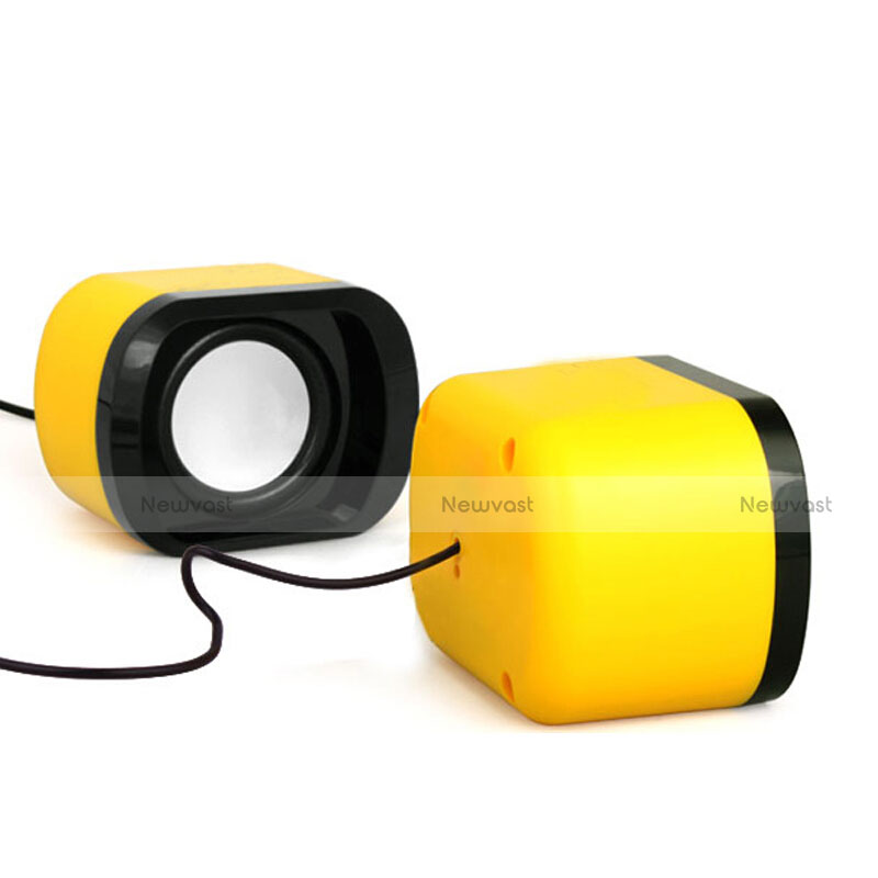 Mini Speaker Wired Portable Stereo Super Bass Loudspeaker Yellow