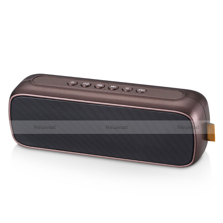 Mini Wireless Bluetooth Speaker Portable Stereo Super Bass Loudspeaker S09 Brown