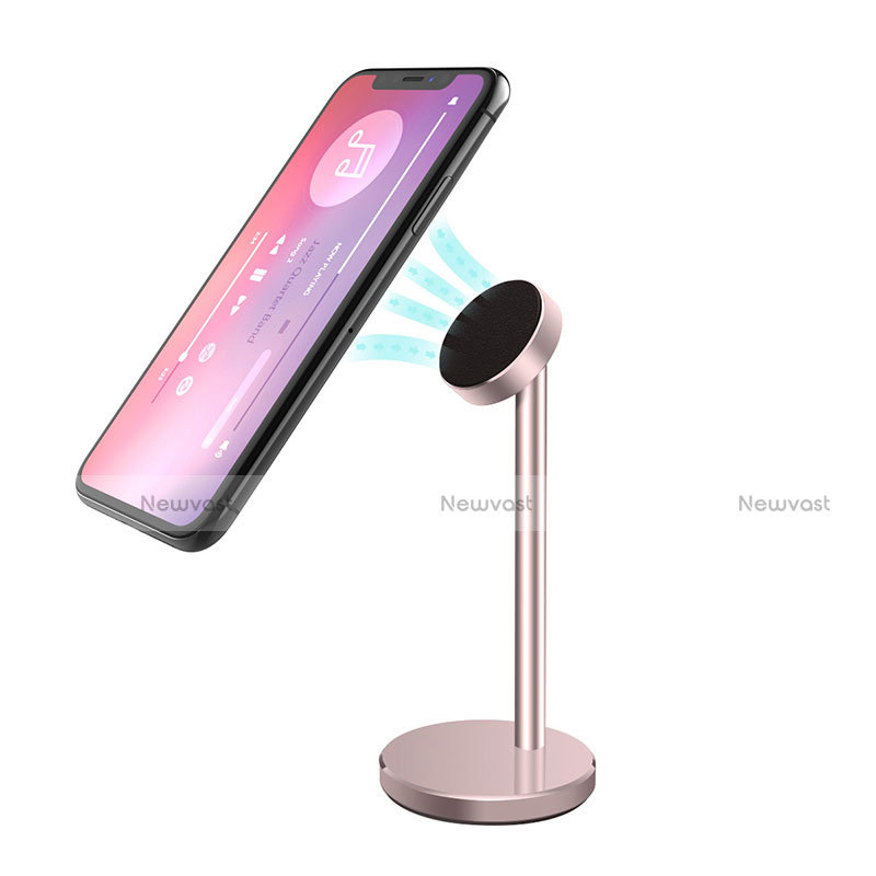 Mount Magnetic Smartphone Stand Cell Phone Holder for Desk Universal B05 Rose Gold