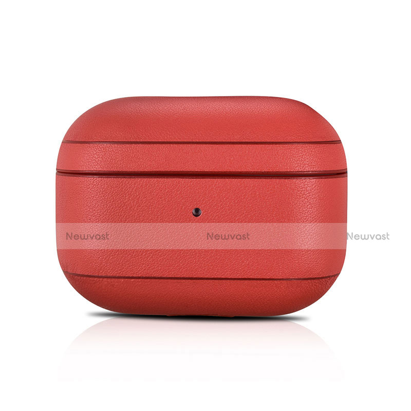 Protective Leather Case Skin for OnePlus AirPods Pro Charging Box for Apple AirPods Pro Red