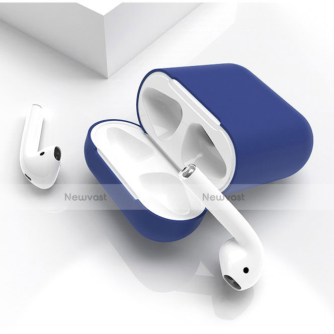 Protective Silicone Case Skin for Apple Airpods Charging Box with Keychain C01
