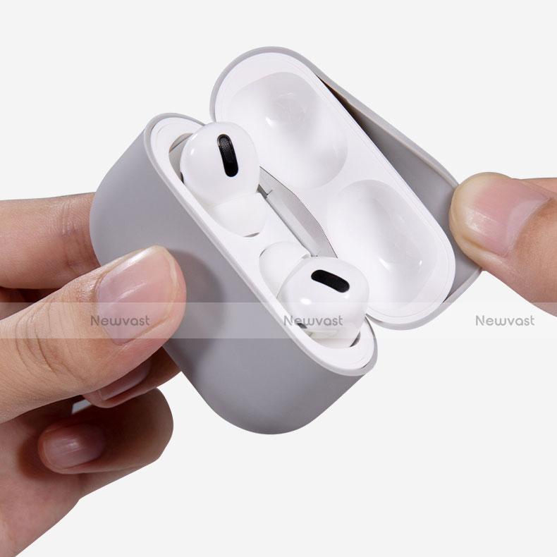 Protective Silicone Case Skin for Apple Airpods Charging Box with Keychain C02