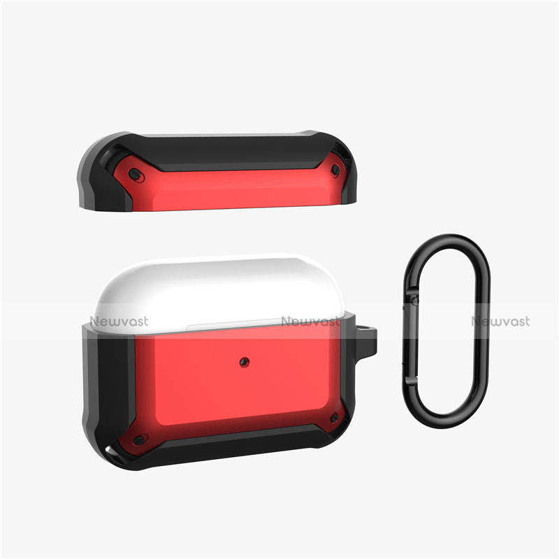 Protective Silicone Case Skin for Apple Airpods Charging Box with Keychain C03
