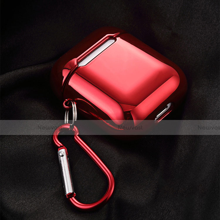 Protective Silicone Case Skin for Apple Airpods Charging Box with Keychain C03