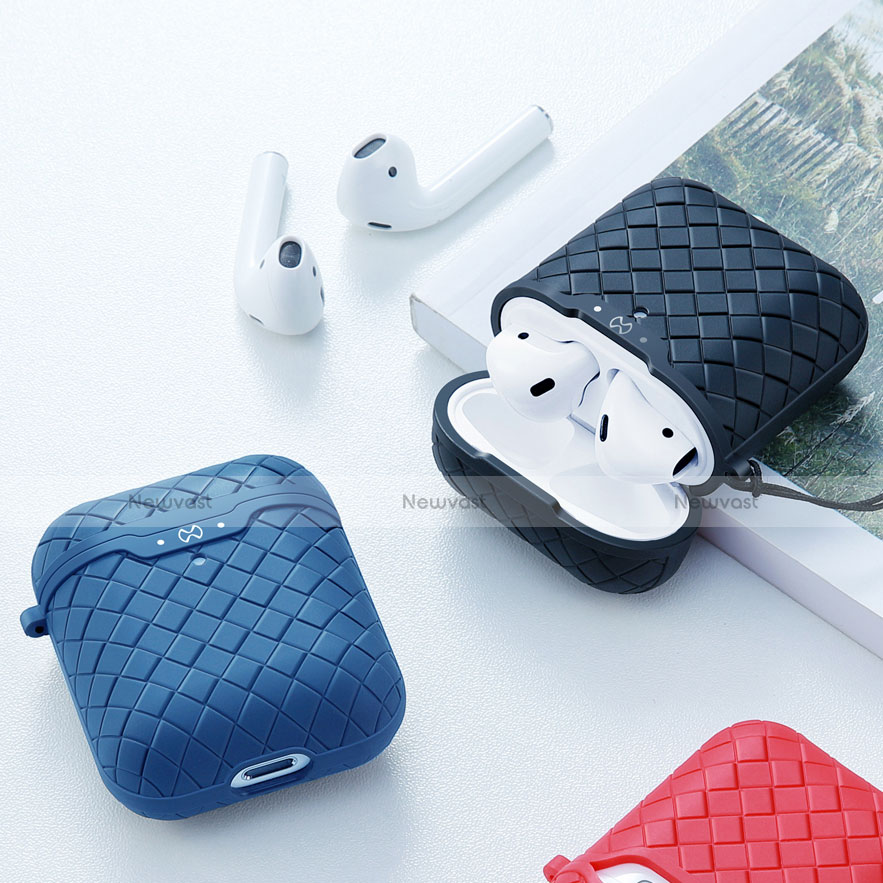 Protective Silicone Case Skin for Apple Airpods Charging Box with Keychain C04