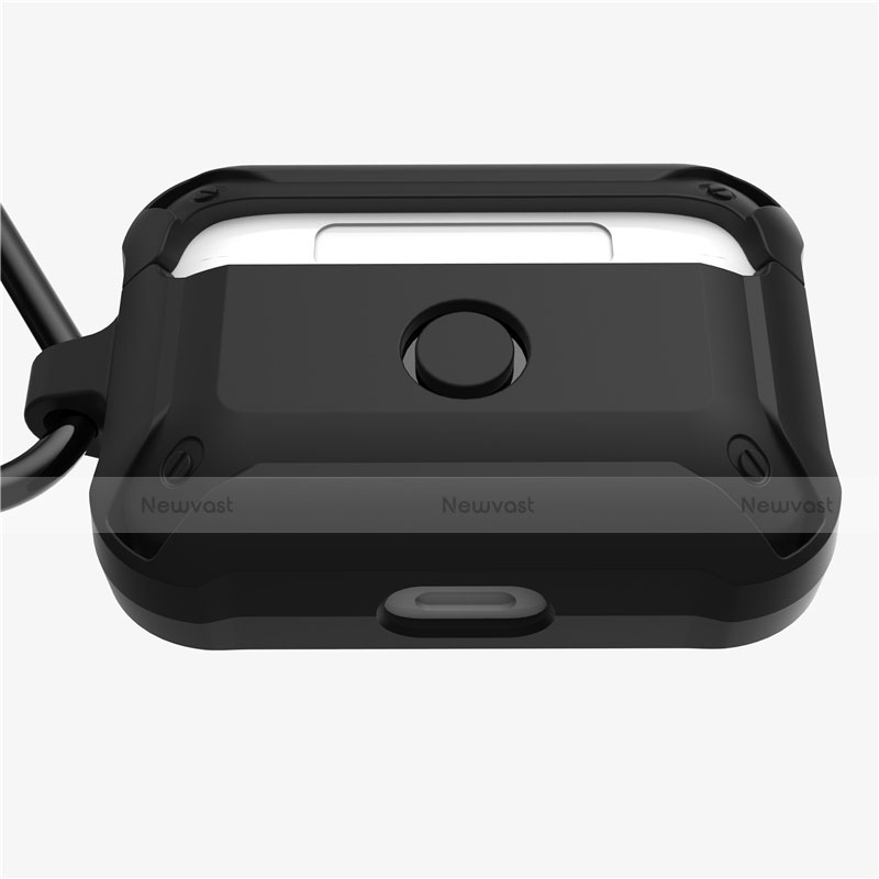 Protective Silicone Case Skin for Apple AirPods Pro Charging Box with Keychain C03