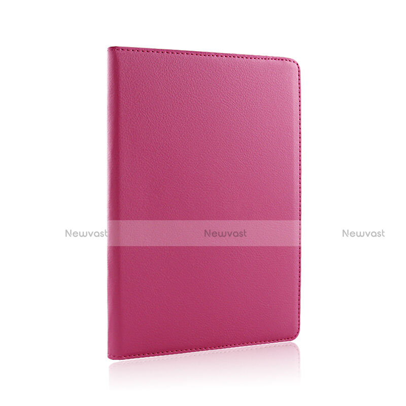 Rotating Stands Flip Leather Case for Apple iPad Air 2 Hot Pink