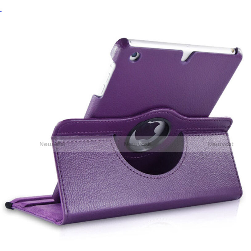 Rotating Stands Flip Leather Case for Apple iPad Mini 2 Purple