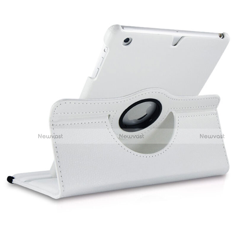 Rotating Stands Flip Leather Case for Apple iPad Mini 2 White