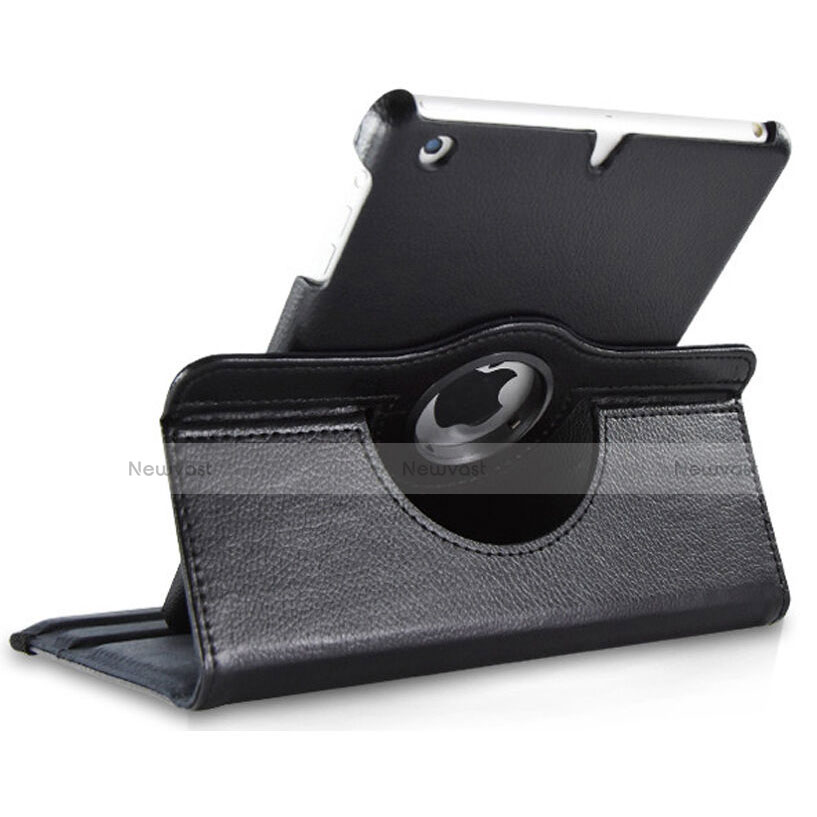 Rotating Stands Flip Leather Case for Apple iPad Mini 3 Black