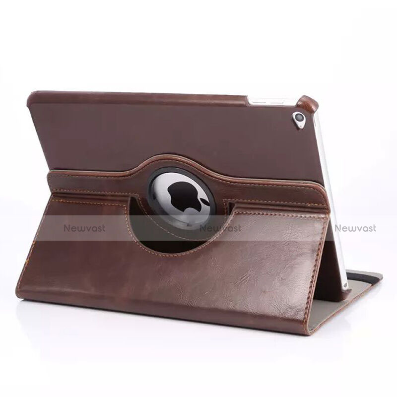 Rotating Stands Flip Leather Case for Apple iPad Mini 4 Brown